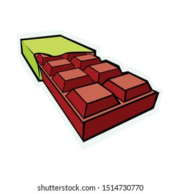 Chocolate bar vector isolated on white