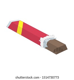 Chocolate bar vector isolated on white