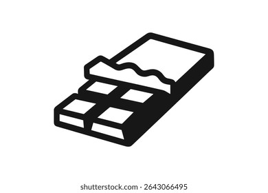 Chocolate Bar Vector Line Art Illustration for Sweet Treats and Dessert Indulgence