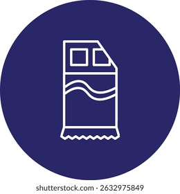 Chocolate Bar Vector Line Circle Icon Design