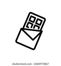 Icono de línea de Vector de barra de chocolate. Colección de ícono de comida. Señales finas para el menú del restaurante. Píxel perfecto 64x64. Trazos editables