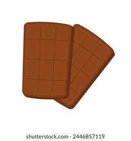 Vector de chocolate. Barra de chocolate sobre fondo blanco.