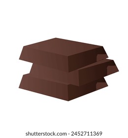 Vector de chocolate. Barra de chocolate sobre fondo blanco.