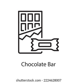 Chocolate Bar  Vector Outline Icon Design illustration. Love Symbol on White background EPS 10 File