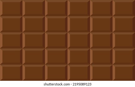 Chocolate bar vector pattern background. Dark chocolate block. Sweet dessert. Seamless pattern.