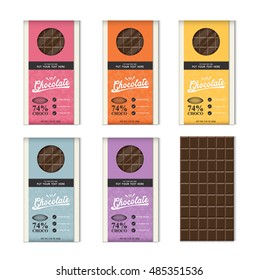 barra de chocolate - conjunto vectorial de elementos de diseño y patrón sin fisuras para el fondo del envase de chocolate en estilo lineal.