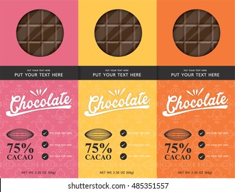 chocolate bar - vector set of design elements and seamless pattern for chocolate packaging  background in linear style.