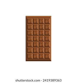Chocolate bar vector. White background.