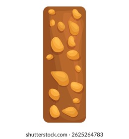 Barra de chocolate com amendoim inteiro aparecendo na superfície, delicioso e crocante barra de doces