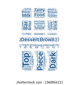 chocolate bar word cloud. tag cloud about chocolate bar.