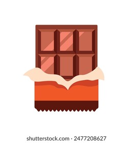 chocolate bar wrapper in paper isolated