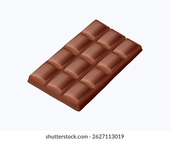 Chocolate Bars 3D render vector illustration Isolated on white. Pieces of Chocolate Bars Illustration for Confectionery Art and Design. chocolate bar, cocoa candy,craving,temptation, chopped, pile