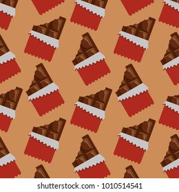 chocolate bars bitten package seamless pattern