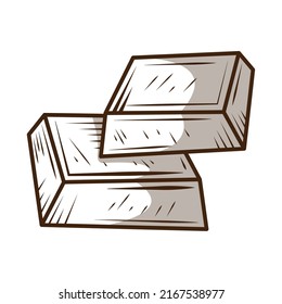 chocolate bars flat icon isolated