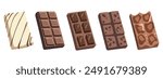 Chocolate Bars Hand Drawn Collection: Isolated Hand Drawn Pieces of Chocolate Bars Illustration for Confectionery Art and Design