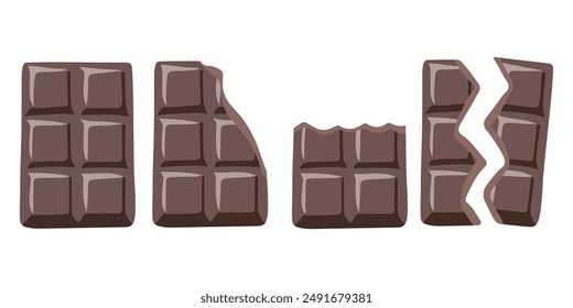 Chocolate Bars Hand Drawn Collection: Isolated Hand Drawn Pieces of Chocolate Bars Illustration for Confectionery Art and Design