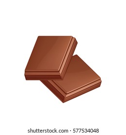 Chocolate bars isolated.