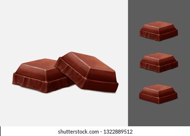 Chocolate bars, isolated vector illustration. 