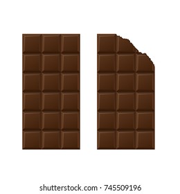 Chocolate bars over white background. Vector illustration