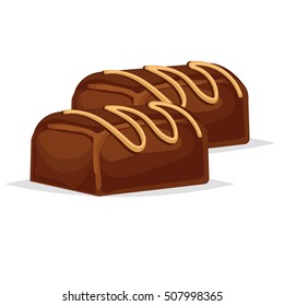 Chocolate bars and pieces vector set. Sweet brown candy chocolate gourmet delicious. Tasty ingredient sugar chocolate dessert food candy cocoa isolated. Chocolate dessert bar milk black eat design.