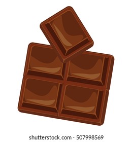 Chocolate bars and pieces vector set. Sweet brown candy chocolate gourmet delicious. Tasty ingredient sugar chocolate dessert food candy cocoa isolated. Chocolate dessert bar milk black eat design.