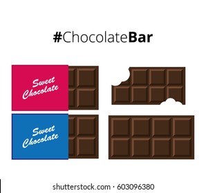 Chocolate Bars Simple on White Background