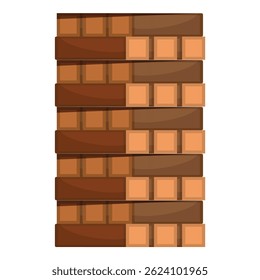 Chocolate bars are stacked in a tower, creating a delicious and tempting treat
