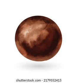 Chocolate basic ball watercolor vector on white background great for cards, banners, headers, party posters or decorate your artwork.