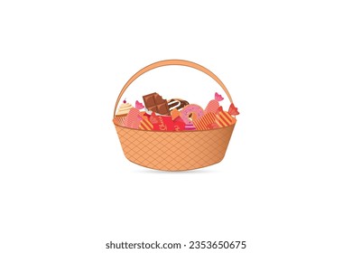 chocolate basket vector design illustration