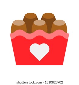 Chocolate basket vector illustration, Isolated flat design icon
