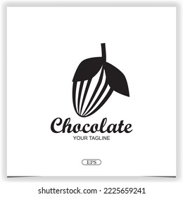 chocolate bean logo design premium elegant template vector eps 10