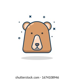 Chocolate bear vector illustration. For sticker, pattern, web line page and more.
