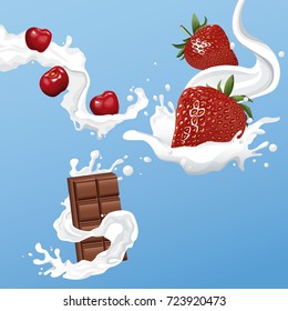 Chocolate and berries flyer