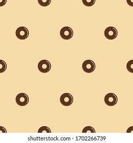 Schokolade, Berry-Doughnut-Vektorillustration einzeln auf cremefarbenem Hintergrund 