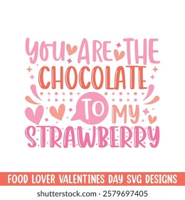 Chocolate to berry valentines day design, Valentines day food lover couple design