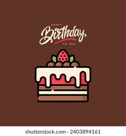 chocolate birthday cake with chocolate background