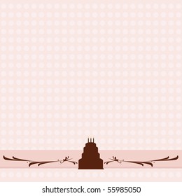 Chocolate birthday cake background - vector