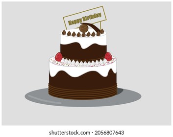 vector de fresa de cumpleaños de chocolate