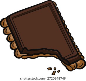 Schokoladenkeks mit Biss Flatcolor Illustration - Sweet Snack