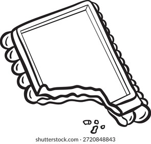 Schokoladenkeks mit Biss Umriss Illustration - Dessert Line Art