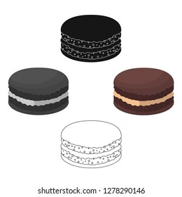 Chocolate biscuit icon in cartoon style isolated on white background. Chocolate desserts symbol stock vector illustration.
