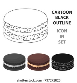 Chocolate biscuit icon in cartoon style isolated on white background. Chocolate desserts symbol stock vector illustration.
