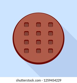 Chocolate biscuit icon. Flat illustration of chocolate biscuit vector icon for web design