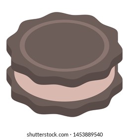 Chocolate biscuit icon. Isometric of chocolate biscuit vector icon for web design isolated on white background
