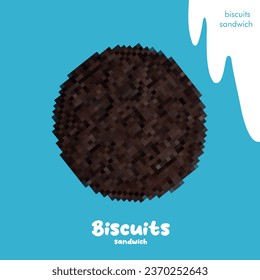 vector de arte de píxeles de galletas de chocolate 