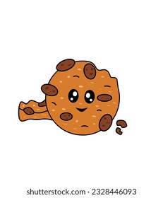 chocolate biscuit vector with cute emoji
