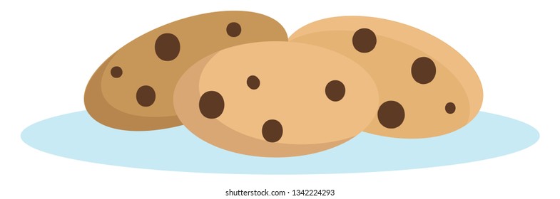 Chocolate biscuits illustration color vector on white background