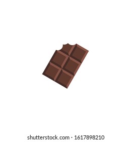 chocolate bite isolated on white background