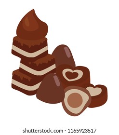 
Chocolate bites with coconut inside making chocolate truffles
