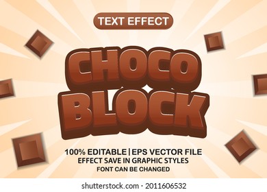 chocolate block 3d editable text effect